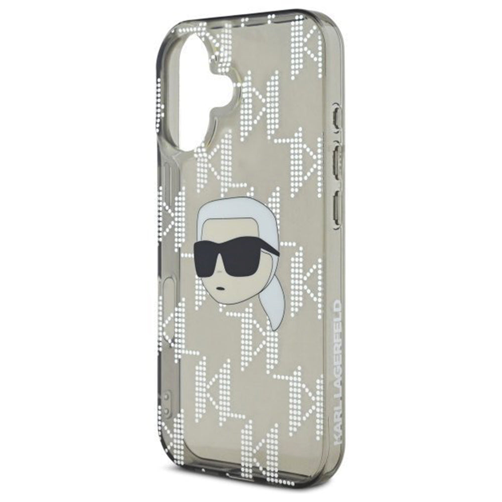 Funda para Apple iPhone 16, Karl Lagerfeld, IML Luxury Electroplated Karl's Head, Negra