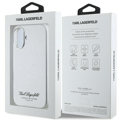 Funda para Apple iPhone 16, Karl Lagerfeld, RSG, Gris