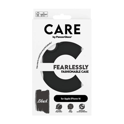 Funda para Apple iPhone 16, PanzerGlass, Care Fashionable, Negra