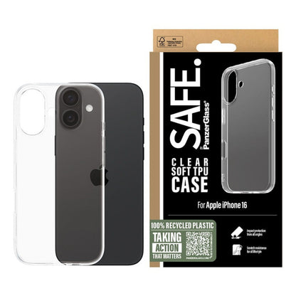 Funda para Apple iPhone 16, PanzerGlass, Safe., Transparente