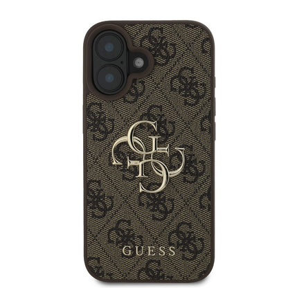 Funda para Apple iPhone 16 Plus, Guess, 4G Big Logo, Marrón