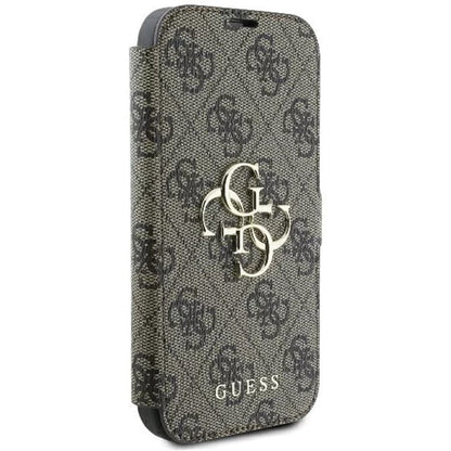Funda para Apple iPhone 16 Plus, Guess, 4G Book, Marrón