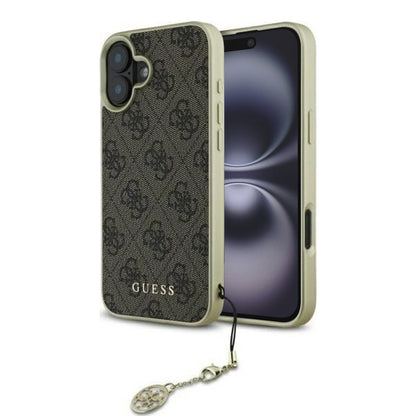 Funda para Apple iPhone 16 Plus, Guess, 4G Charm, Marrón