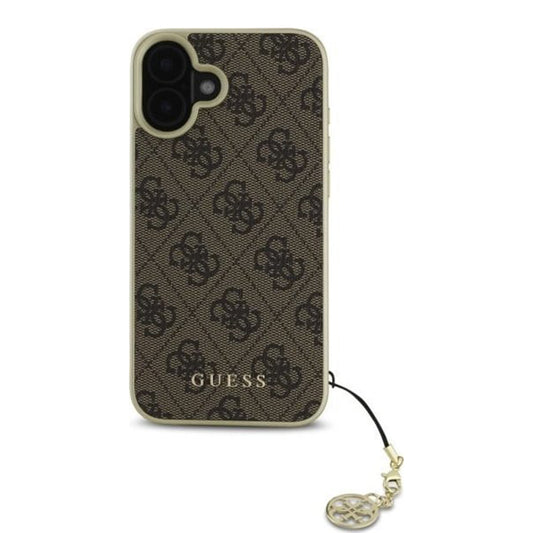 Funda para Apple iPhone 16 Plus, Guess, 4G Charm, Marrón
