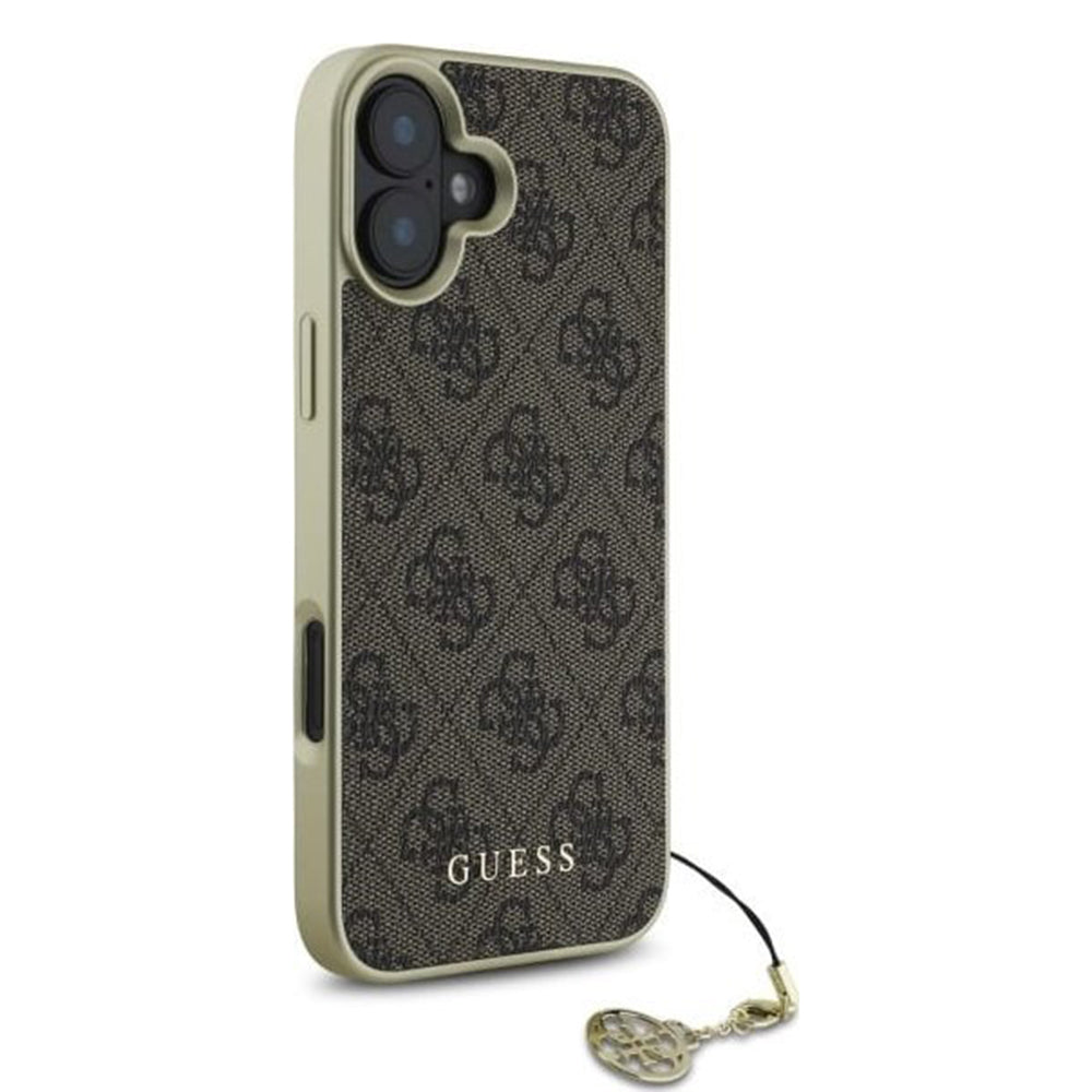 Funda para Apple iPhone 16 Plus, Guess, 4G Charm, Marrón