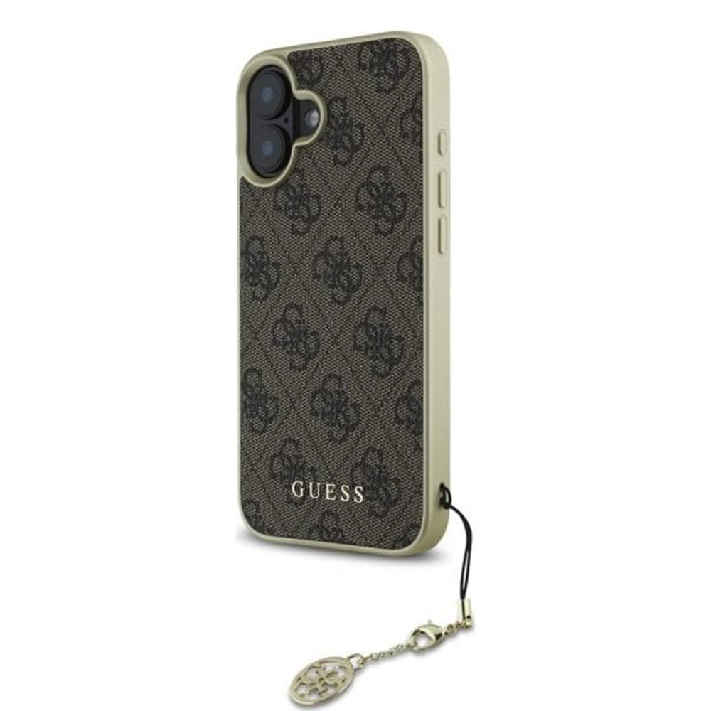 Funda para Apple iPhone 16 Plus, Guess, 4G Charm, Marrón