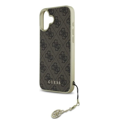 Funda para Apple iPhone 16 Plus, Guess, 4G Charm, Marrón