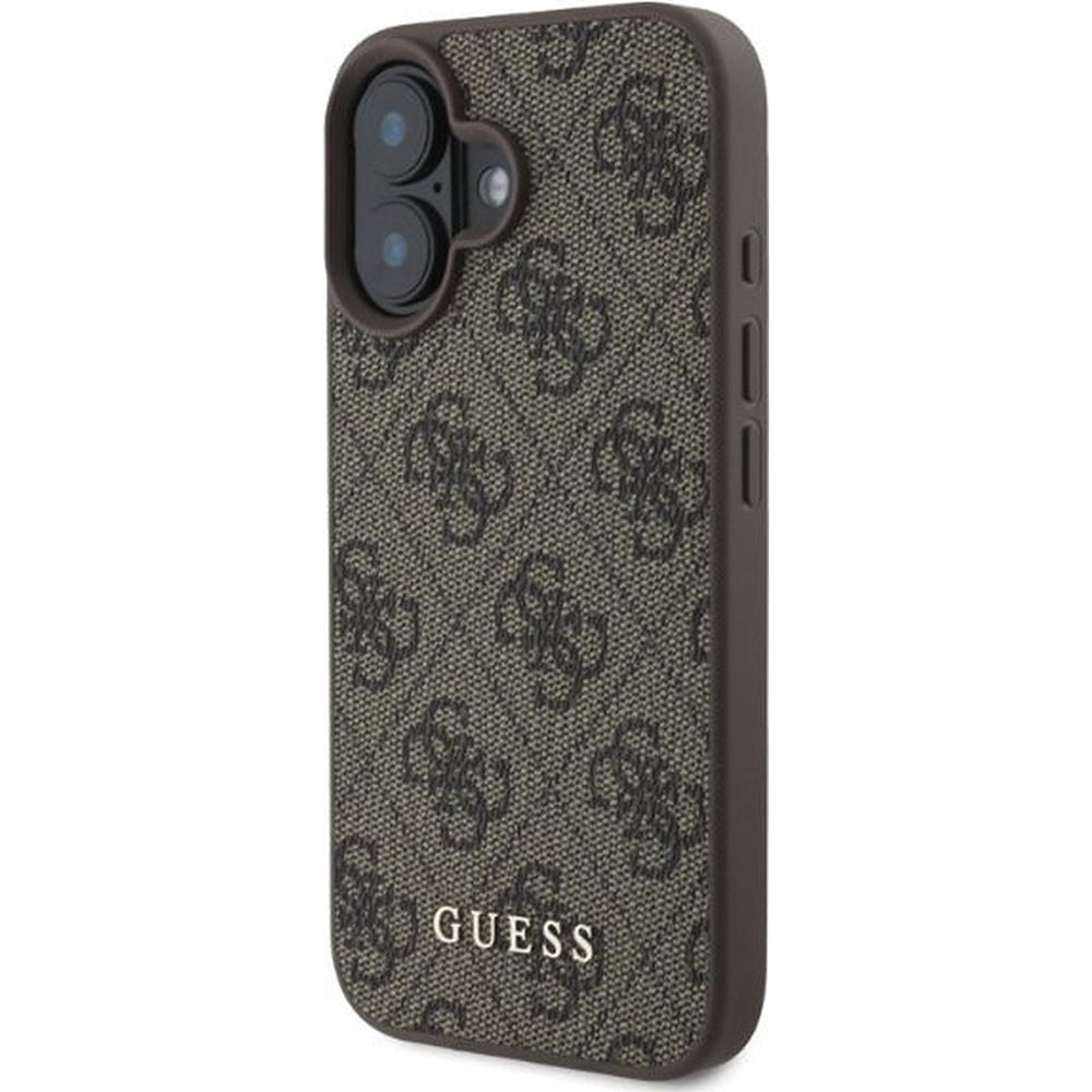 Funda para Apple iPhone 16 Plus, Guess, 4G Classic, Marrón
