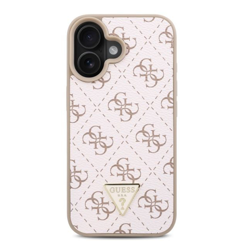 Funda para Apple iPhone 16 Plus, Guess, 4G Triangle Logo, Blanca