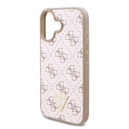 Funda para Apple iPhone 16 Plus, Guess, 4G Triangle Logo, Blanca