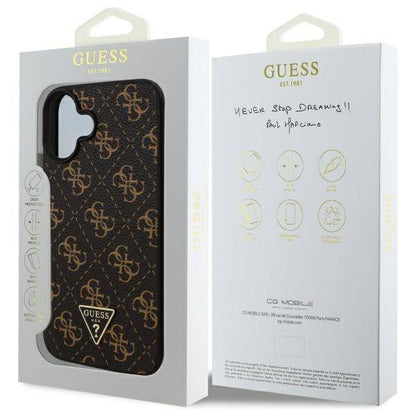 Funda para Apple iPhone 16 Plus, Guess, 4G Triangle Logo, Negra