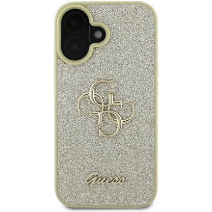 Funda para Apple iPhone 16 Plus, Guess, Fixed Glitter Big 4G, Dorada