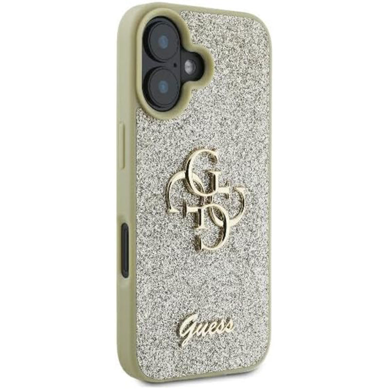 Funda para Apple iPhone 16 Plus, Guess, Fixed Glitter Big 4G, Dorada