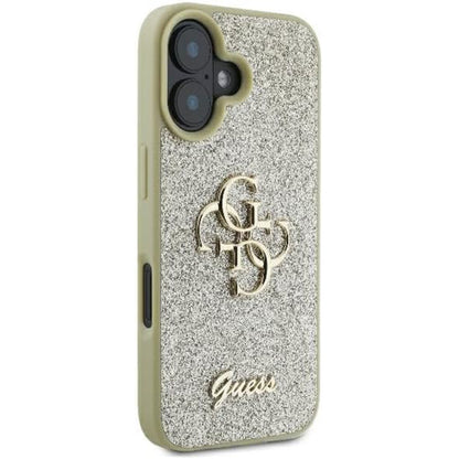 Funda para Apple iPhone 16 Plus, Guess, Fixed Glitter Big 4G, Dorada