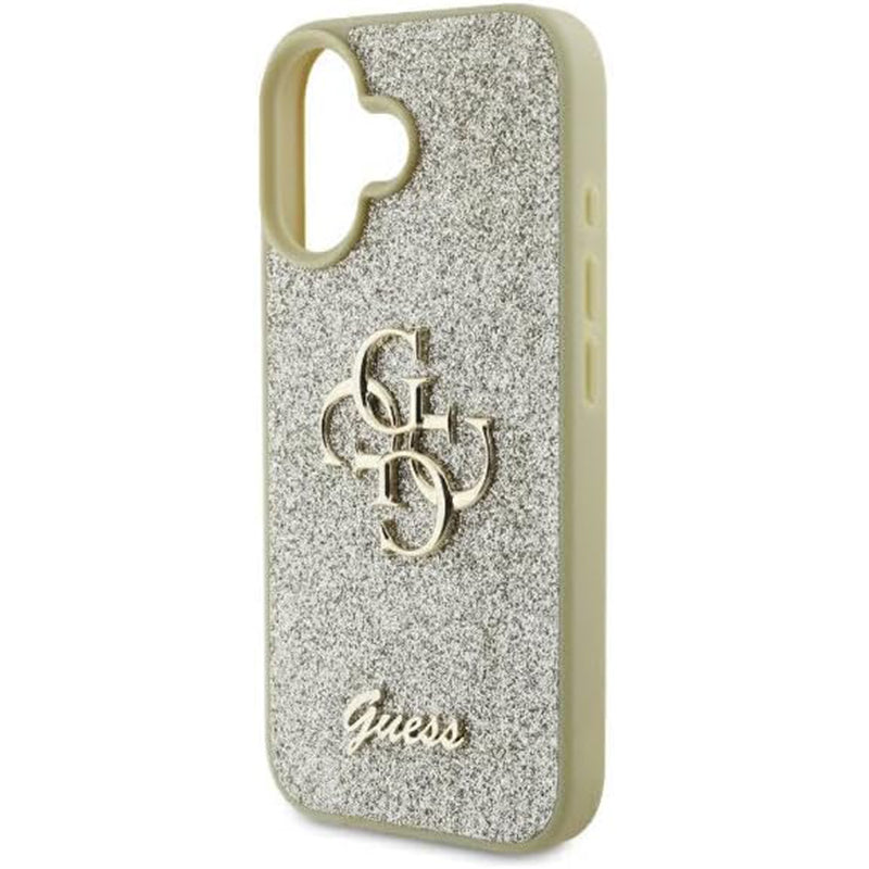 Funda para Apple iPhone 16 Plus, Guess, Fixed Glitter Big 4G, Dorada