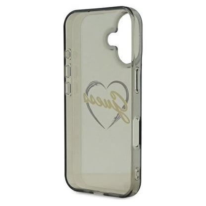 Funda para Apple iPhone 16 Plus, Guess, IML Heart, Negra