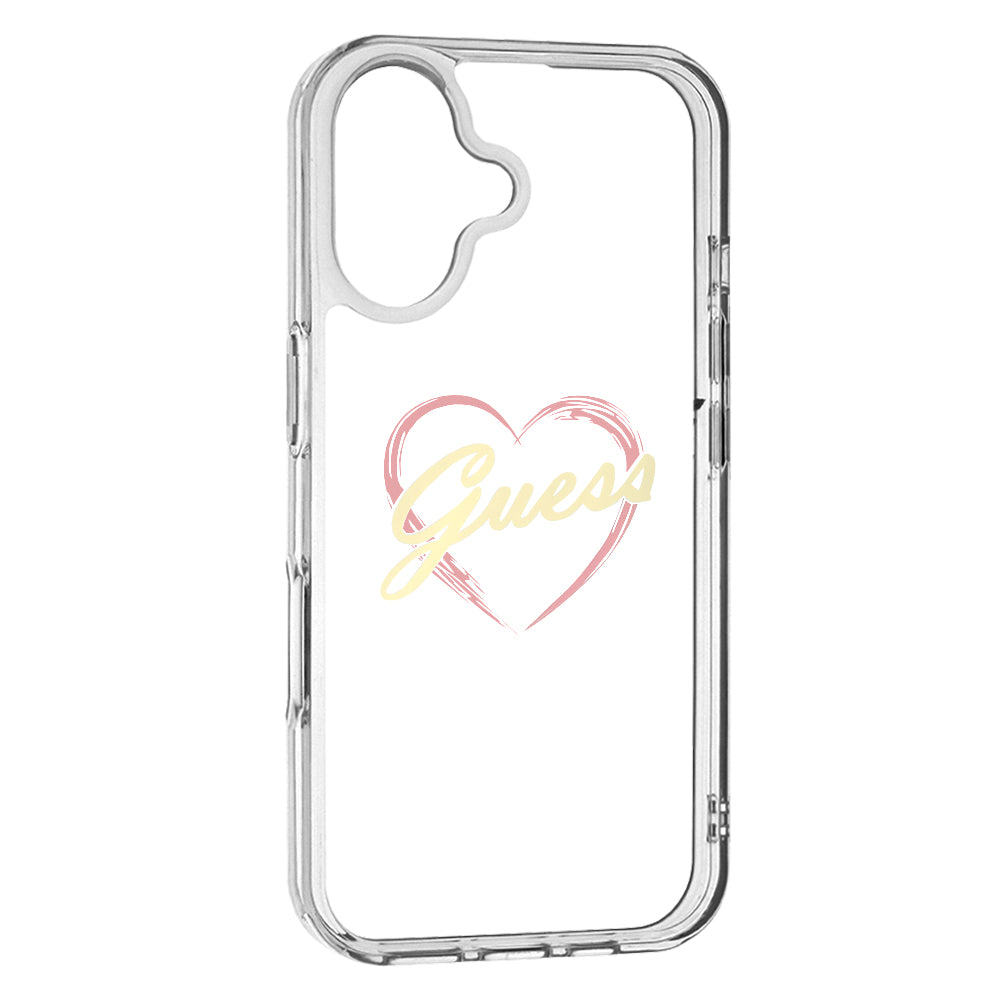 Funda para Apple iPhone 16 Plus, Guess, IML Heart, Transparenta