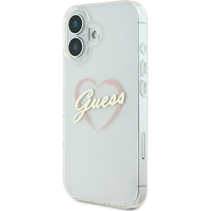 Funda para Apple iPhone 16 Plus, Guess, IML Heart, Transparenta
