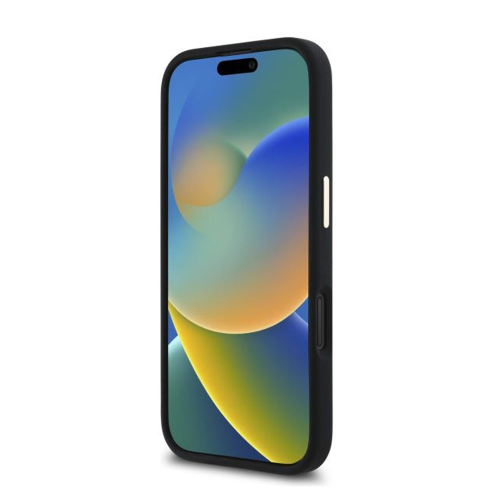 Funda para Apple iPhone 16 Plus, Guess, Script Metal Logo & Frame, Negra