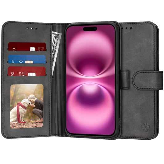 Funda para Apple iPhone 16 Plus, Techsuit, Diary Book, Negra