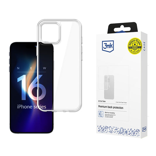 Funda para Apple iPhone 16 Pro, 3MK, Armor, Transparente