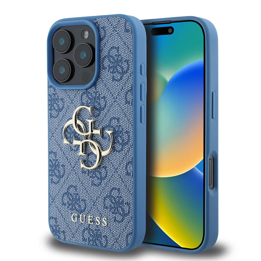 Funda para Apple iPhone 16 Pro, Guess, 4G Big Logo, Azul.