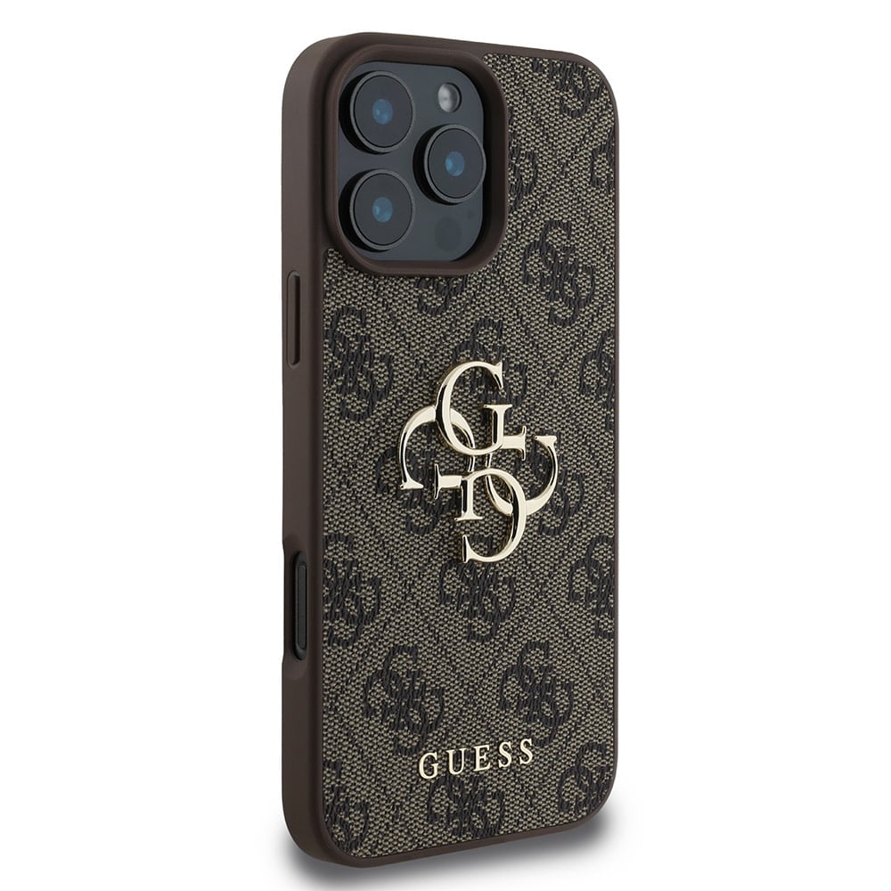 Funda para Apple iPhone 16 Pro, Guess, 4G Big Logo, Marrón