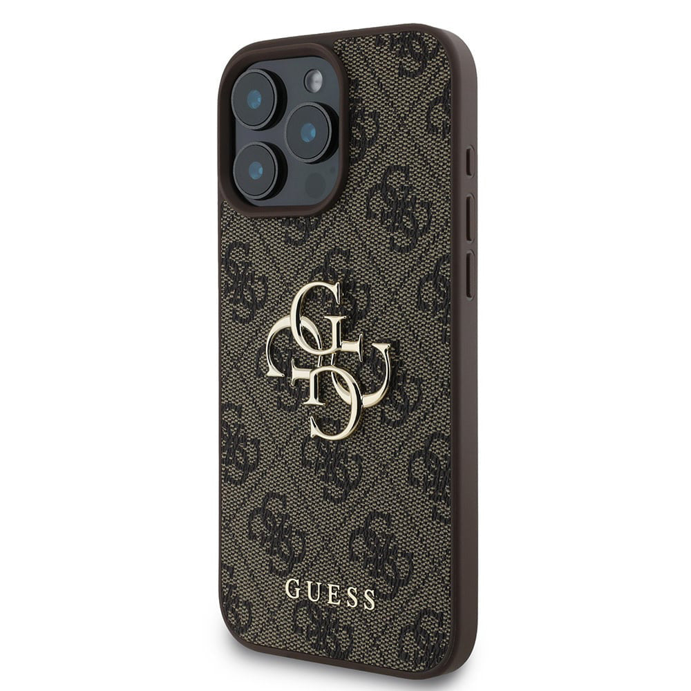 Funda para Apple iPhone 16 Pro, Guess, 4G Big Logo, Marrón