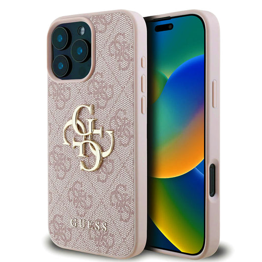 Funda para Apple iPhone 16 Pro, Guess, 4G Big Logo, Rosa.
