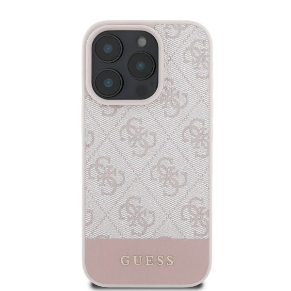 Funda para Apple iPhone 16 Pro, Guess, 4G Bottom Stripe, Rosa