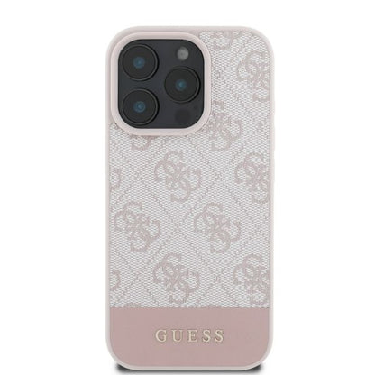 Funda para Apple iPhone 16 Pro, Guess, 4G Bottom Stripe, Rosa