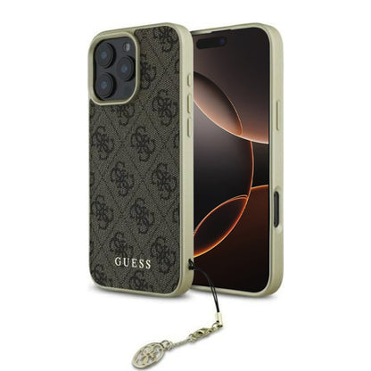 Funda para Apple iPhone 16 Pro, Guess, 4G Charm, Marrón.