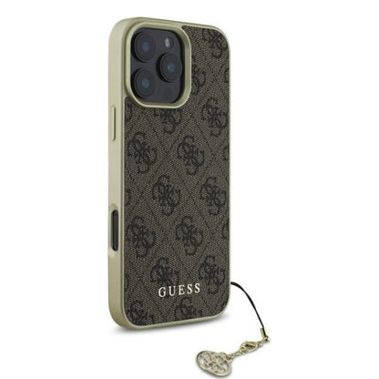 Funda para Apple iPhone 16 Pro, Guess, 4G Charm, Marrón.