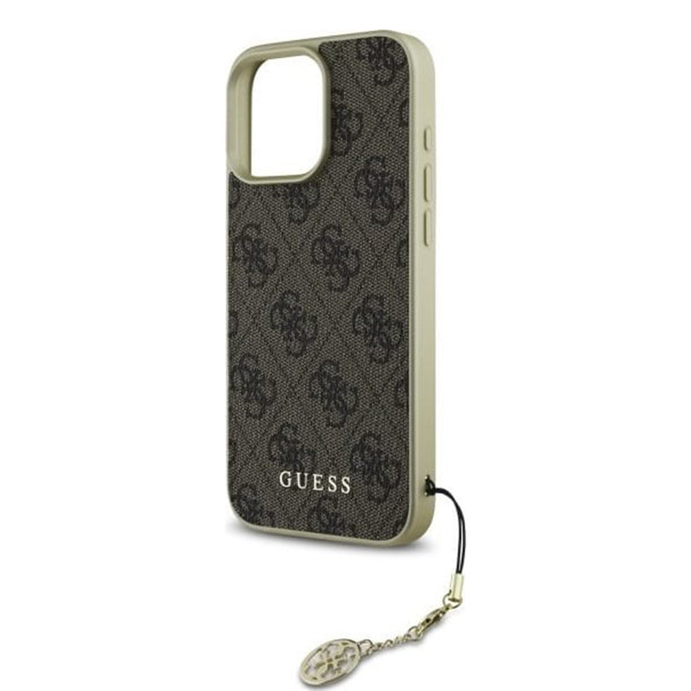 Funda para Apple iPhone 16 Pro, Guess, 4G Charm, Marrón.