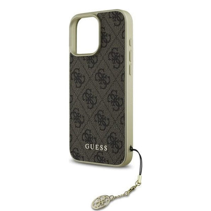Funda para Apple iPhone 16 Pro, Guess, 4G Charm, Marrón.