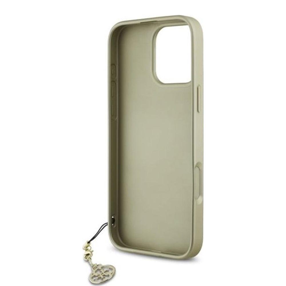 Funda para Apple iPhone 16 Pro, Guess, 4G Charm, Marrón.