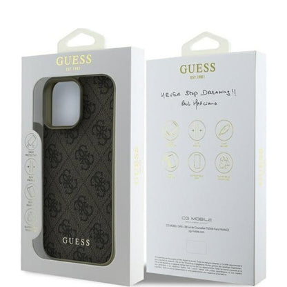 Funda para Apple iPhone 16 Pro, Guess, 4G Charm, Marrón.