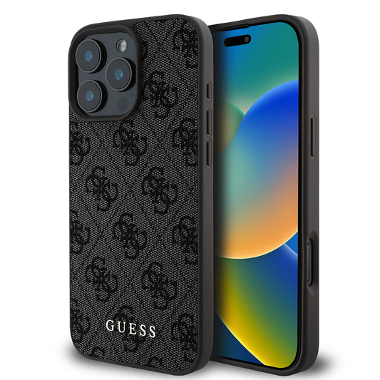 Funda para Apple iPhone 16 Pro, Guess, 4G Classic, Negra
