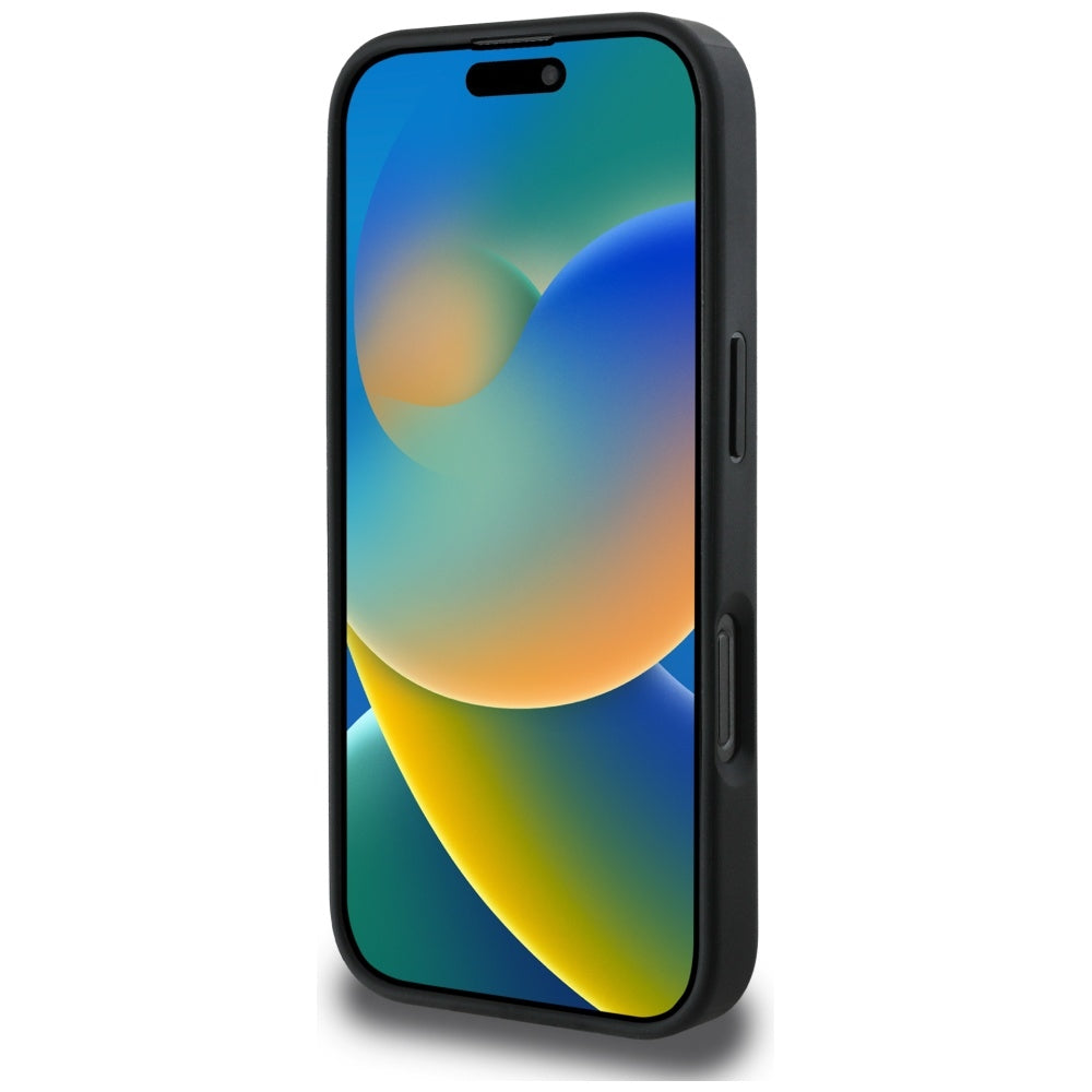 Funda para Apple iPhone 16 Pro, Guess, 4G Grained Roses Big Logo, Negra