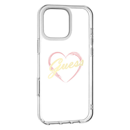 Funda para Apple iPhone 16 Pro, Guess, IML Heart, Transparenta