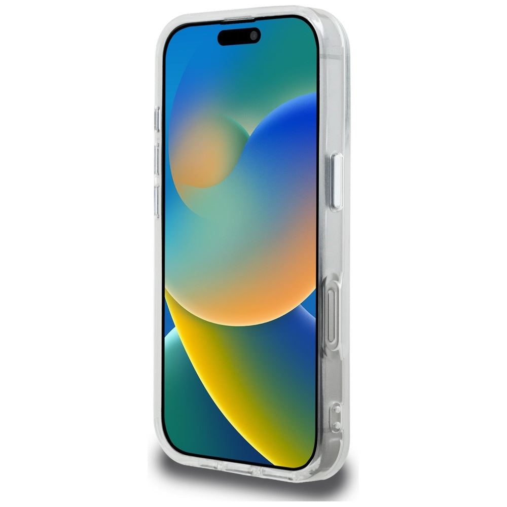 Funda para Apple iPhone 16 Pro, Karl Lagerfeld, IML Aquarelle Logo Karl & Choupette, Blanca