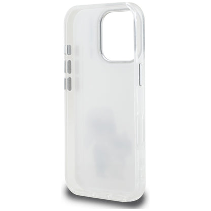 Funda para Apple iPhone 16 Pro, Karl Lagerfeld, IML Aquarelle Logo Karl & Choupette, Blanca