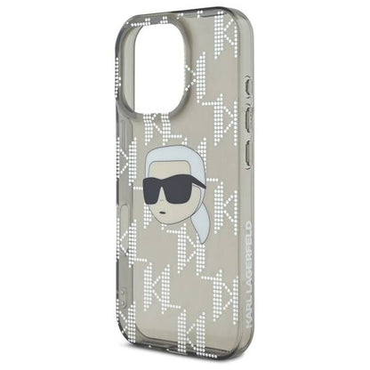 Funda para Apple iPhone 16 Pro, Karl Lagerfeld, IML Luxury Electroplated Karl's Head, Negra