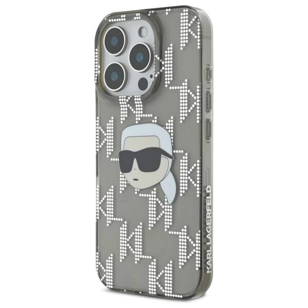 Funda para Apple iPhone 16 Pro, Karl Lagerfeld, IML Luxury Electroplated Karl's Head, Negra