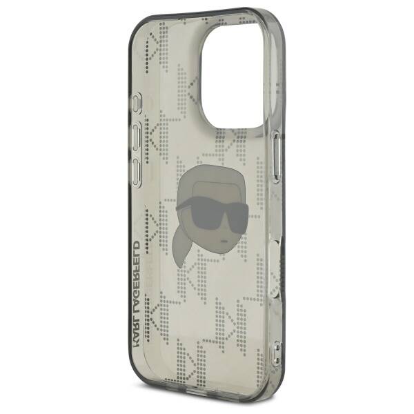 Funda para Apple iPhone 16 Pro, Karl Lagerfeld, IML Luxury Electroplated Karl's Head, Negra