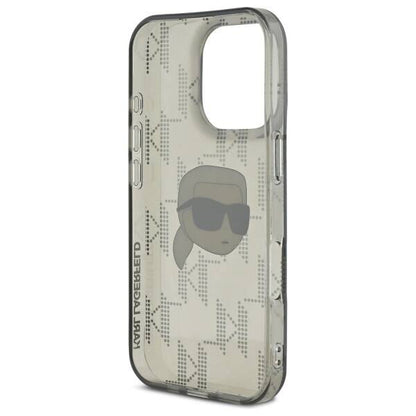Funda para Apple iPhone 16 Pro, Karl Lagerfeld, IML Luxury Electroplated Karl's Head, Negra
