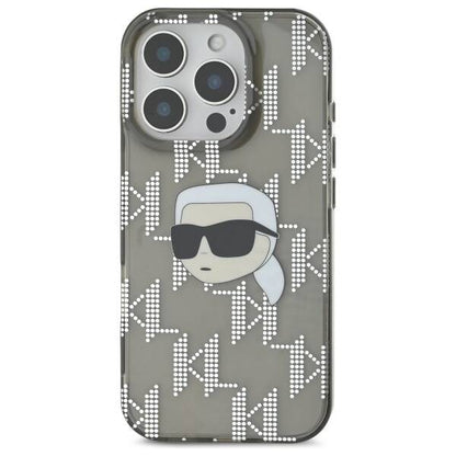 Funda para Apple iPhone 16 Pro, Karl Lagerfeld, IML Luxury Electroplated Karl's Head, Negra