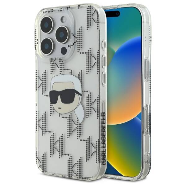 Funda para Apple iPhone 16 Pro, Karl Lagerfeld, IML Luxury Electroplated Karl's Head, Transparente