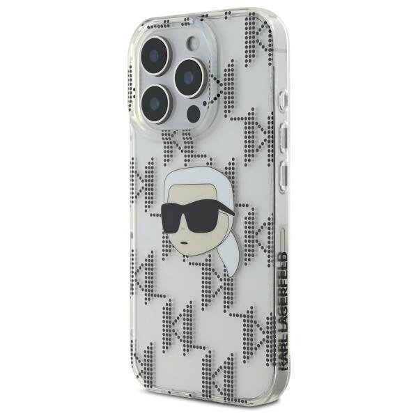 Funda para Apple iPhone 16 Pro, Karl Lagerfeld, IML Luxury Electroplated Karl's Head, Transparente