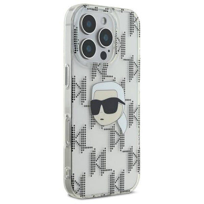 Funda para Apple iPhone 16 Pro, Karl Lagerfeld, IML Luxury Electroplated Karl's Head, Transparente